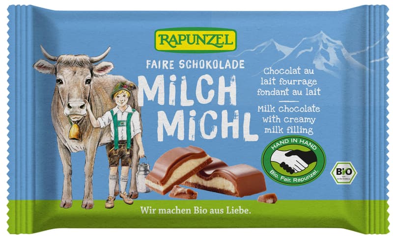 Rapunzel BIO Milk Michl Chocolate with Milk Filling
