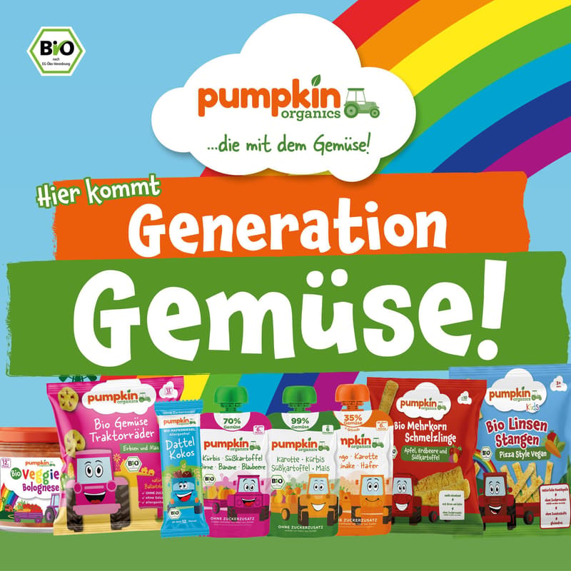 Pumpkin Organics Bio Quetschie Karotte, Süßkartoffel, Mango, Pastinake ab 6 Monaten