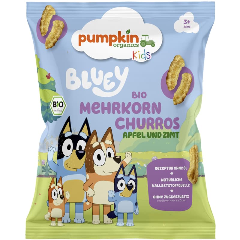 Pumpkin Organics Bluey Bio Mehrkorn Churros Apfel und Zimt
