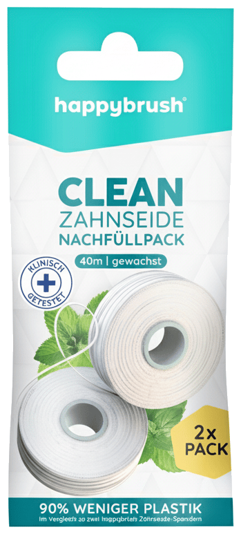 happybrush dental floss Clean Refill - 2x40m, waxed