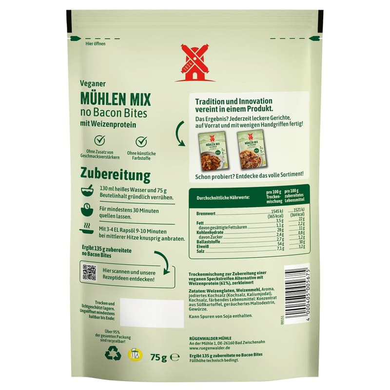 Rügenwalder Mühlen Mix no Bacon Bites VEGAN