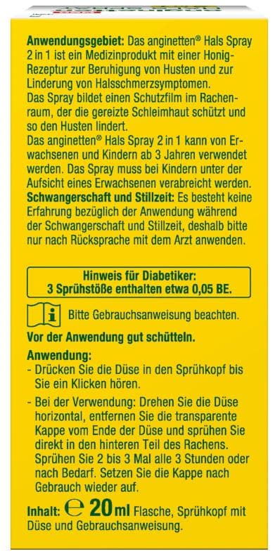 ANGINETTEN Throat Spray 2 in 1 20ml