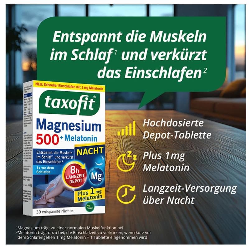 Taxofit Magnesium 500+Melatonin Night 30 Tablets