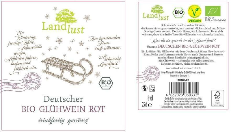 Landlust BIO Glühwein Rot, Vegan