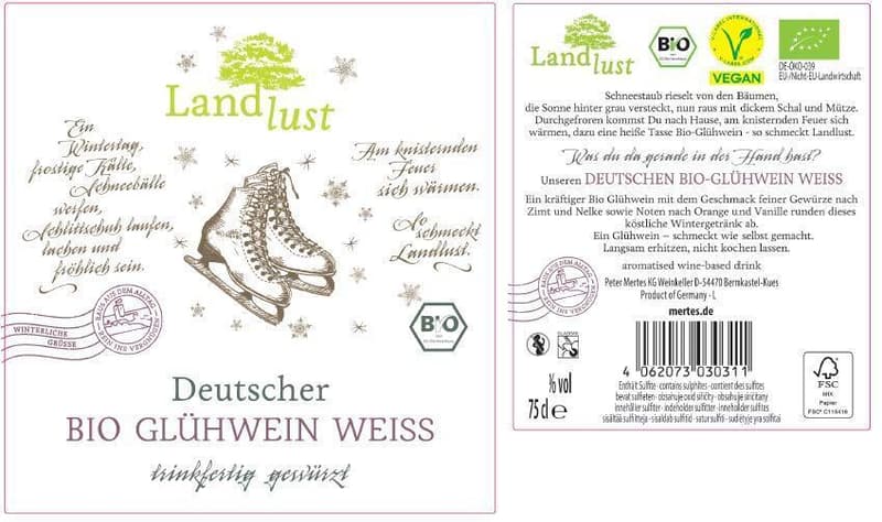 Landlust BIO Glühwein Weiß, Vegan