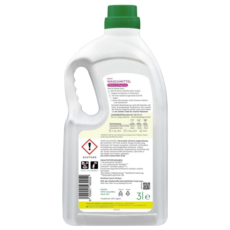 Planet Pure Bunt Waschmittel Hibiskus Pfingstrose