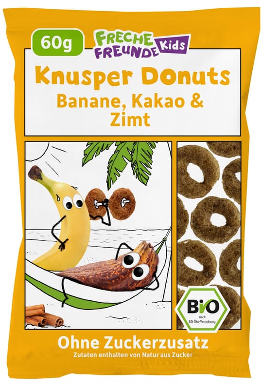 Freche Freunde Kids Bio crispy donuts banana, cacao, cinnamon