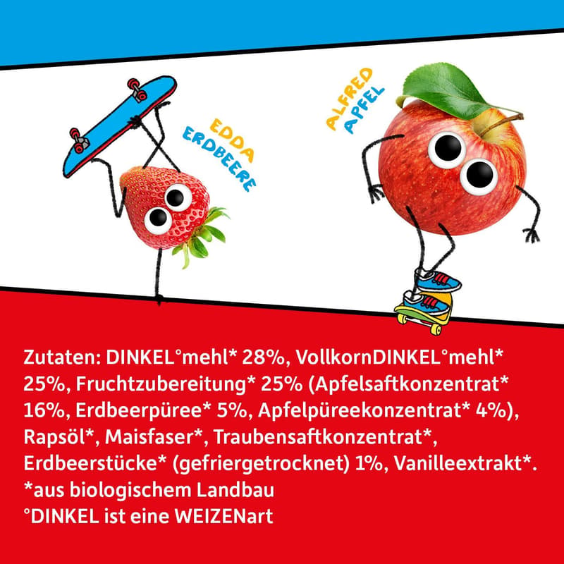 Freche Freunde Kids Bio Eddas Keks-Riegel Apfel & Erdbeere