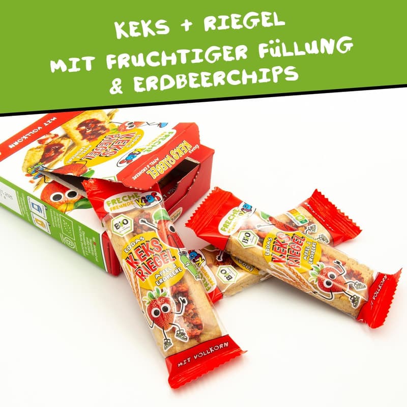 Freche Freunde Kids Bio Eddas Keks-Riegel Apfel & Erdbeere
