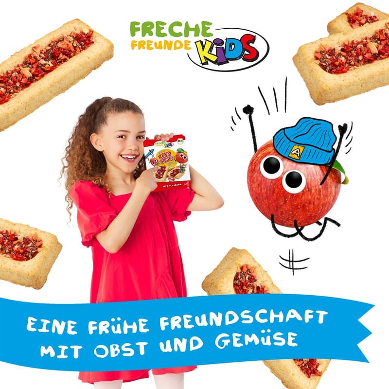 Freche Freunde Kids Bio Eddas Keks-Riegel Apfel & Erdbeere