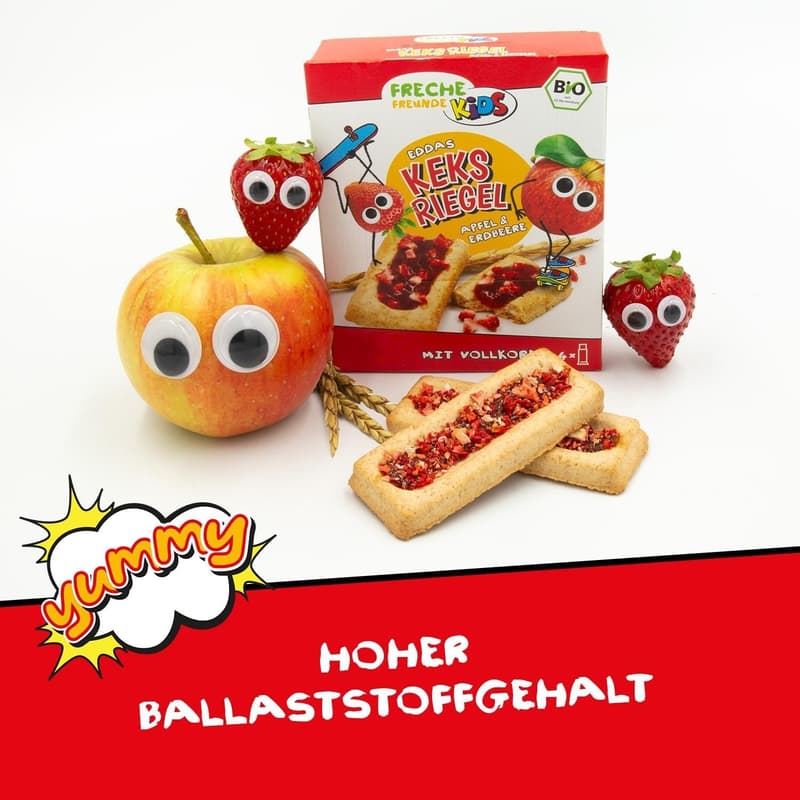 Freche Freunde Kids Bio Eddas Keks-Riegel Apfel & Erdbeere