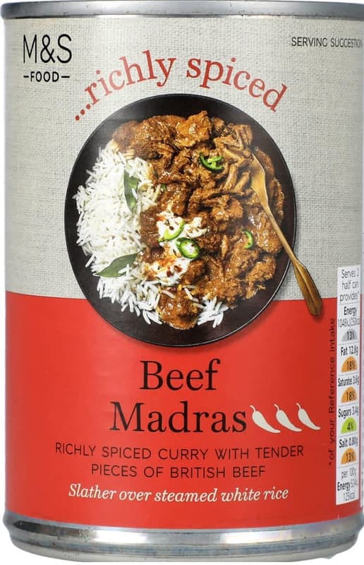 M&S Beef Pieces in Spicy Curry Sauce with Tomatoes, Onions and Coconut