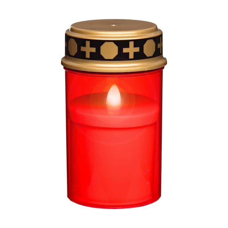 Idena LED graveyard light red 6,5x12cm battery driven