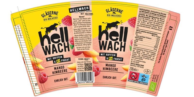 Gläserne Molkerei BIO HellWach Mango Raspberry 230ml