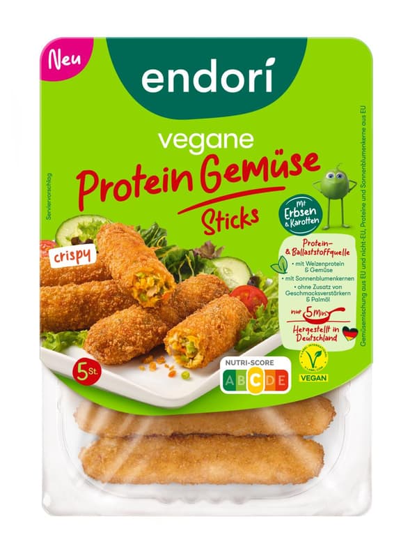 endori Protein Gemüse Sticks 4x180g VEGAN