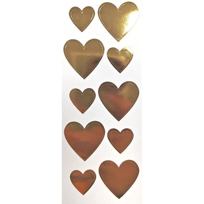 RÖSSLER Sticker Goldene Herzen 3 Bögen
