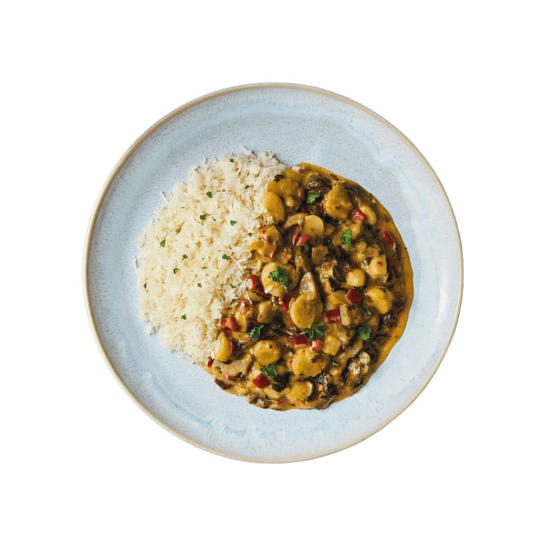 Freshfoodz Wokgemüse in Zitronengras-Kokossauce mit Basmatireis