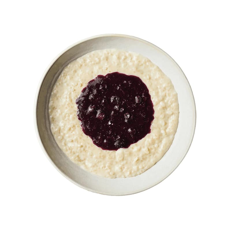 Freshfoodz Milchreis mit Heidelbeerkompott