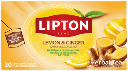Lipton Lemon Ginger Refresh fruit tea with lemon & ginger caffeine-free Rainforest Alliance certified 20 tea bags