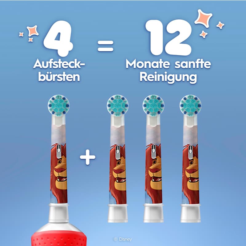 Oral-B Ersatzdüsen Aufsteckbürsten Kids König der Löwen 4er