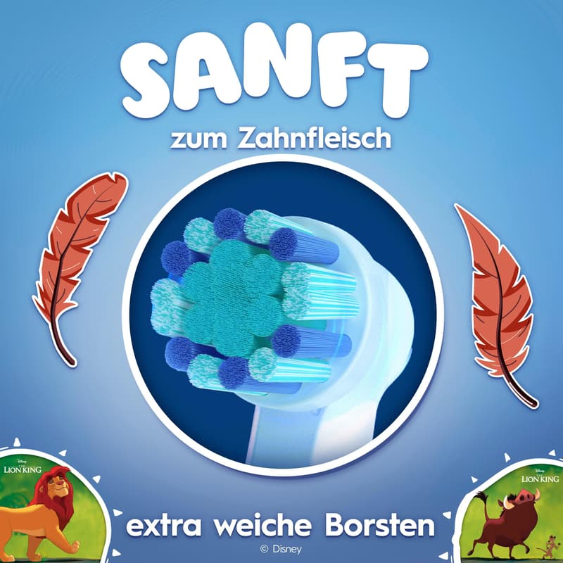 Oral-B Ersatzdüsen Aufsteckbürsten Kids König der Löwen 4er