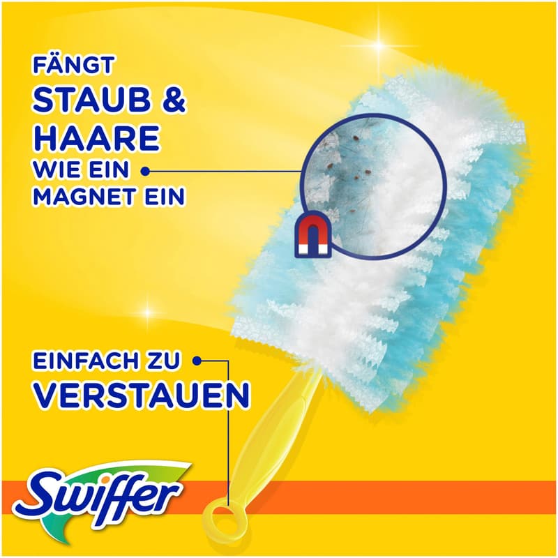 Swiffer Staubmagnet Starterset Griff + 3 Tücher mit Duft 1 Set