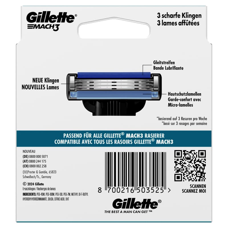 Gillette MACH3 Klingen System 8er