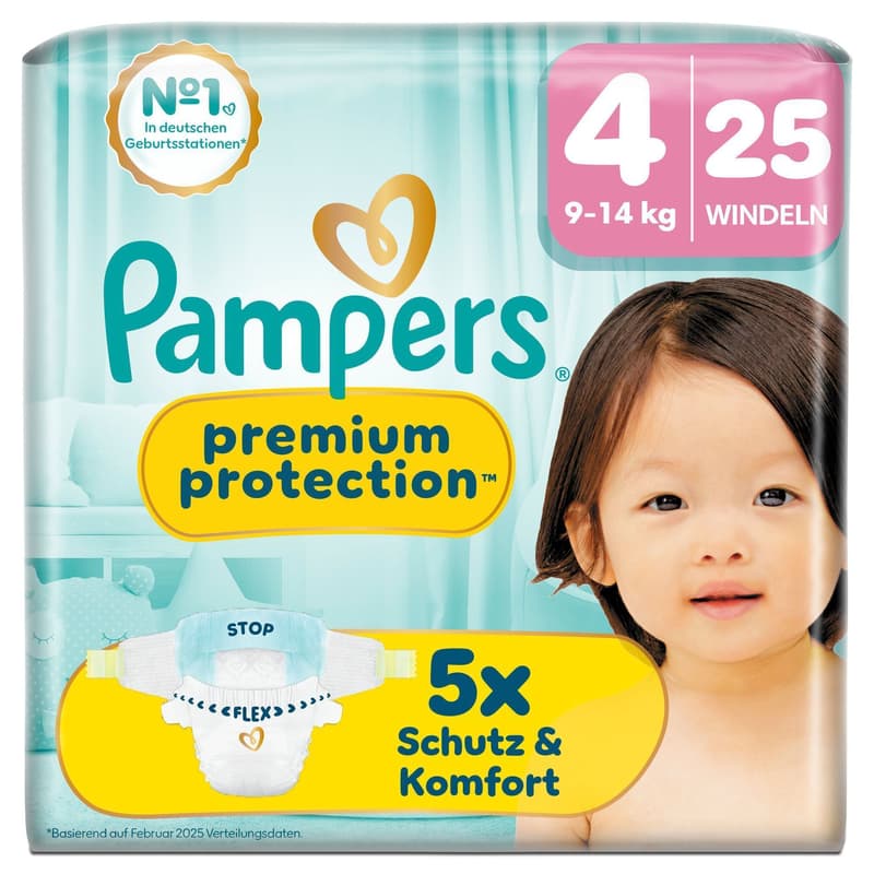 Pampers Premium Protection Windeln Gr.4 Maxi, Single Pack, 9-14kg