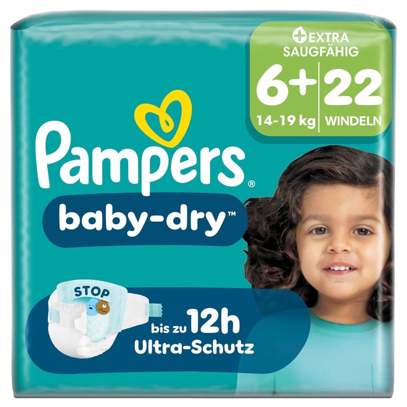Pampers Baby Dry Windeln Gr.6+ Extra Large Plus, Single Pack, 14-19kg