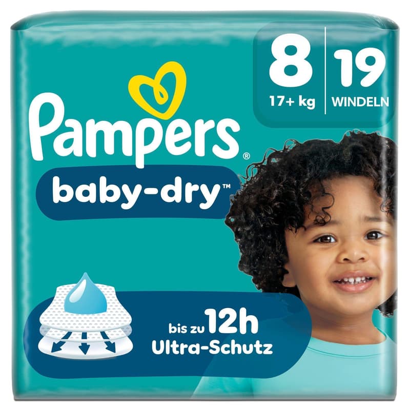 Pampers Baby Dry Windeln Gr.8 Extra Large, Single Pack, 17+kg