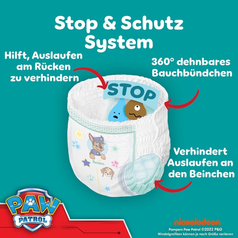 Pampers Baby Dry Pants Windeln Gr.6 Extra Large, Single Pack, 13-19kg Paw Patrol
