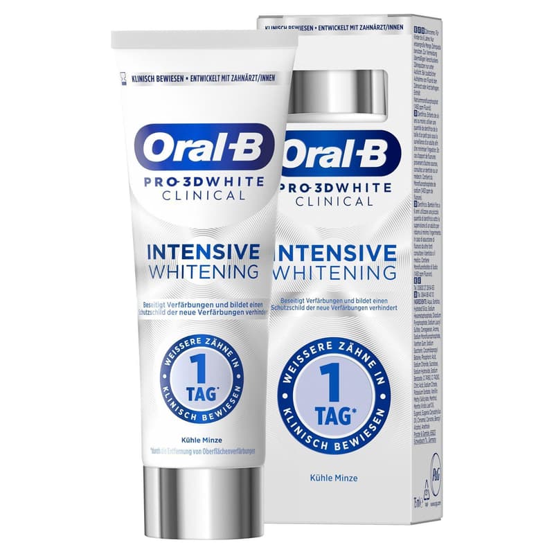 Oral-B Pro 3D White Clinical Intensive Whitening Zahnpasta, Kühle Minze