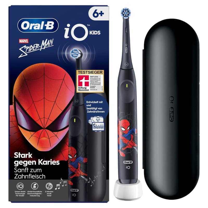 Oral-B iO Kids 6+ Elektrische Zahnbürste mit Reiseetui Spiderman