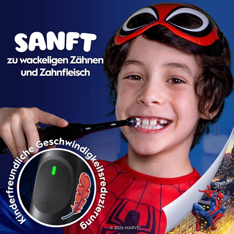 Oral-B iO Kids 6+ Elektrische Zahnbürste mit Reiseetui Spiderman