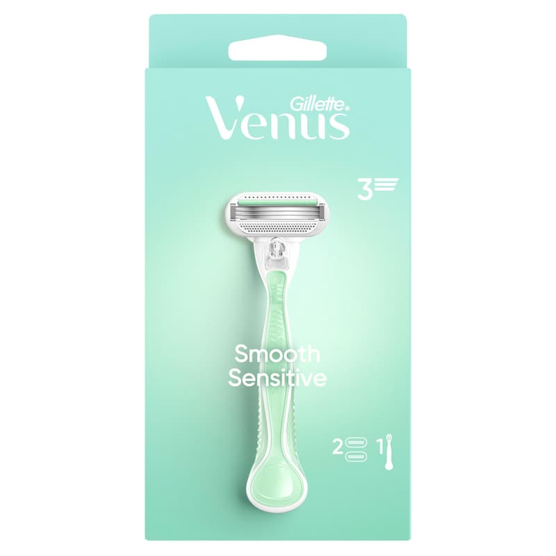Gillette Venus Rasierer Smooth Sensitive mit 2 Ersatzklingen