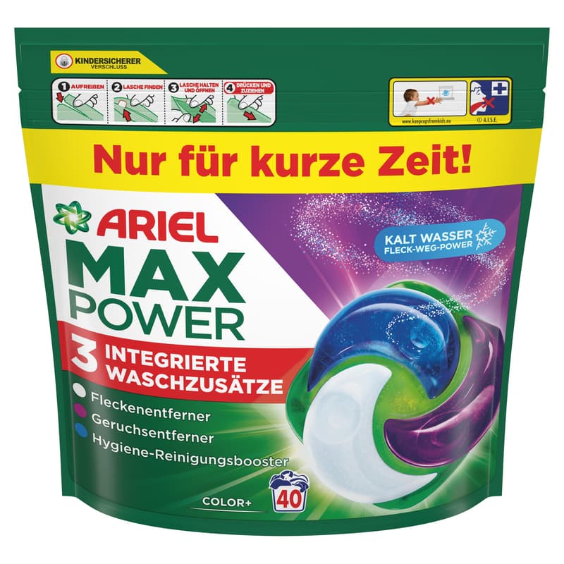 Ariel MaxPower Colorwaschmittel Flüssig Pods 40WL