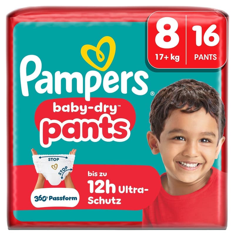 Pampers Baby Dry Pants Windeln Gr.8 Extra Large, Single Pack, 17+kg