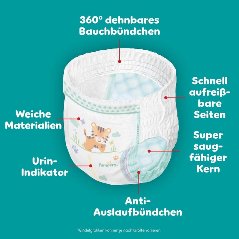 Pampers Baby Dry Pants Windeln Gr.8 Extra Large, Single Pack, 17+kg