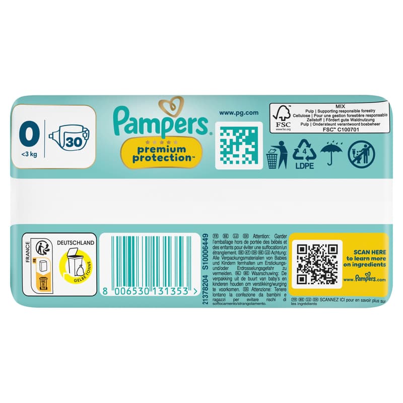 Pampers Premium Protection New Baby Windeln Gr. 0 Micro <3kg Single Pack