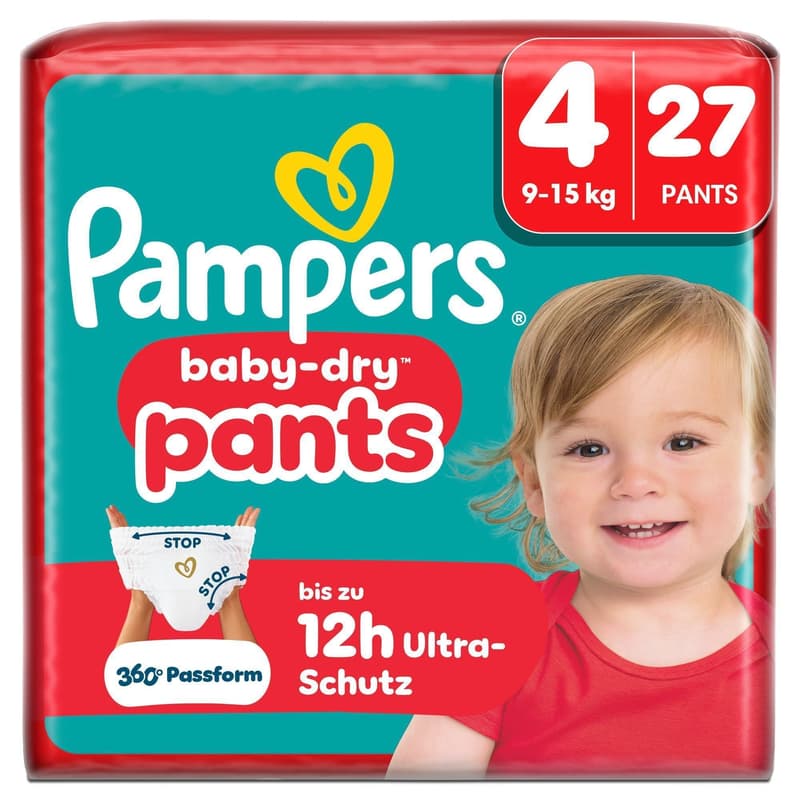 Pampers Baby Dry Pants Windeln Gr.4 Maxi, Single Pack, 9-15kg