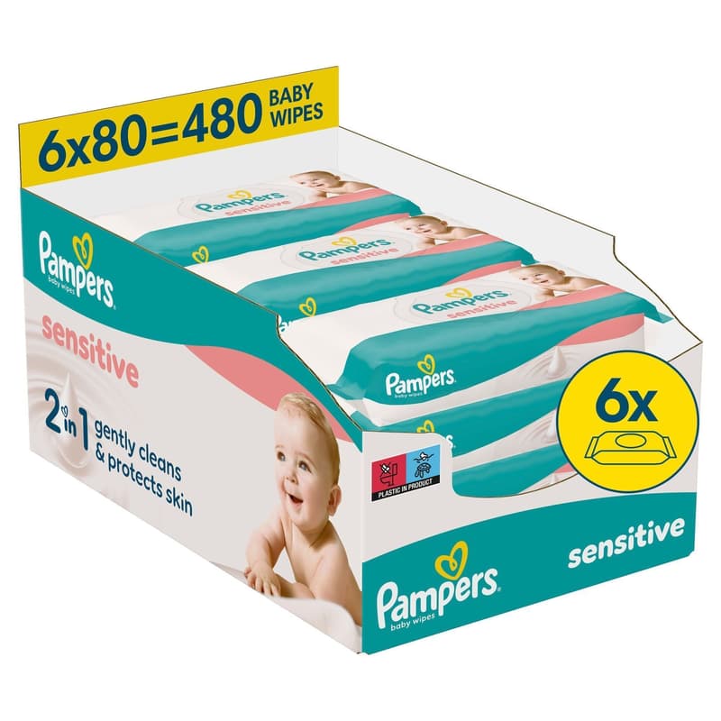 Pampers Feuchttücher Sensitive 6er Pack