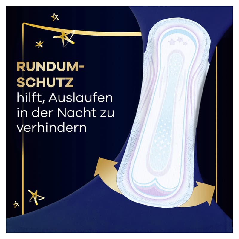 Always Ultra Damenbinden Secure Night Extra mit Flügeln Monatspaket, (4 x 16)
