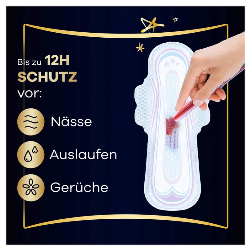 Always Ultra Damenbinden Secure Night Extra mit Flügeln Monatspaket, (4 x 16)