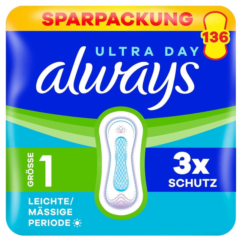 Always Ultra Day Damenbinden Normal (Größe 1) Monatspaket