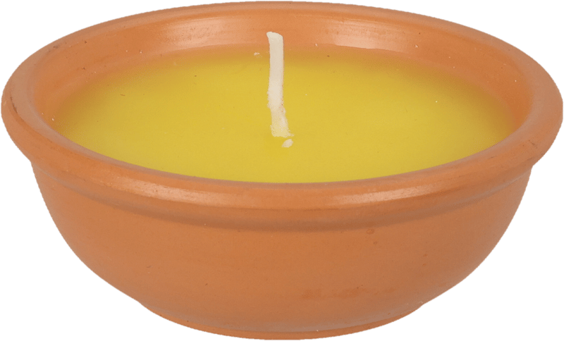 Citronella-Kerze zwei Stück gelb 85 × 85 × 30 mm