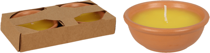 Citronella-Kerze zwei Stück gelb 85 × 85 × 30 mm