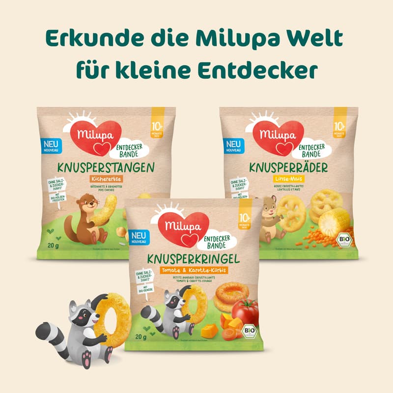 Milupa Entdeckerbande – Tomato and Carrot-Pumpkin Crispy Rings