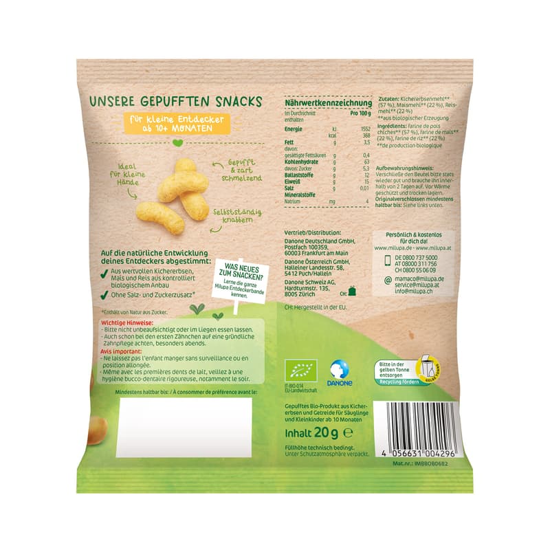 Milupa Entdeckerbande – Chickpea Crispy Sticks