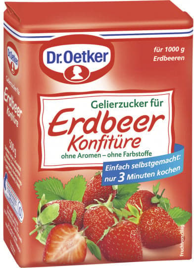 Dr. Oetker Gelierzucker für Erdbeer Konfitüre