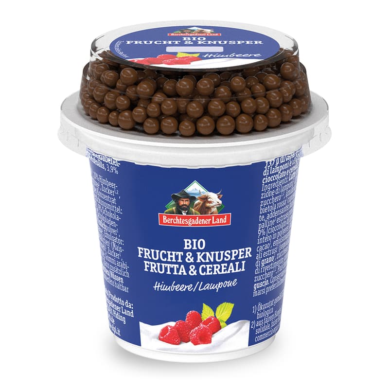 Berchtesgadener Land BIO Frucht & Knusper Joghurt mild Himbeere 3,9% Fett